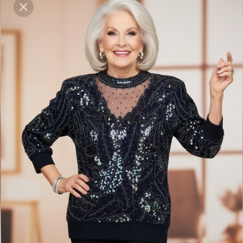 EMBELLISHED 80's Designer BONNIE BOERER Sweater